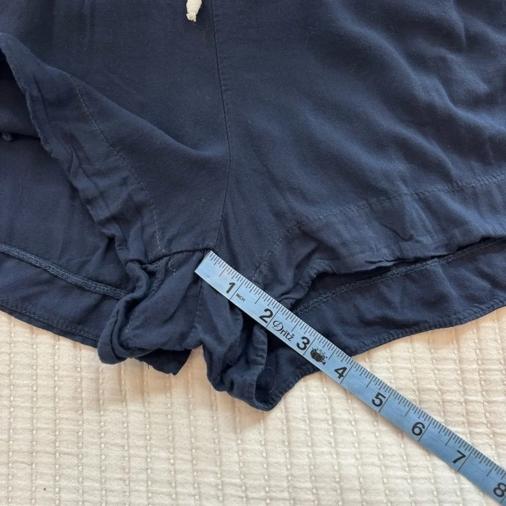 Brandy Melville Womens Navy Blue Elastic Waist Drawstring PullOn Shorts One Size
